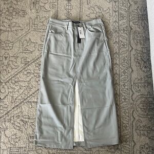 Steve Madden grey leather midi/ maxi skirt